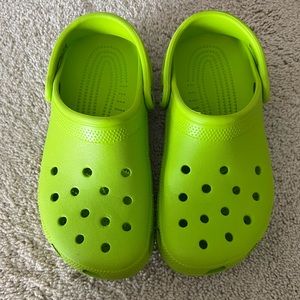 bright green crocs